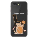 Senada General Mobile GM 9 Pro ile Uyumlu Kılıf Resimli Desenli Silikon Kedili L Harfi