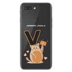 Senada General Mobile GM 9 Pro ile Uyumlu Kılıf Resimli Desenli Silikon Kedili V Harfi