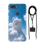 Senada General Mobile Gm 9 Pro İle Uyumlu Kılıf Teddy Cloud Desenli Silikon İpli Boyun Askı Aparatı