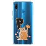 Senada Huawei P20 Lite ile Uyumlu Kılıf Resimli Desenli Silikon Kedili P Harfi