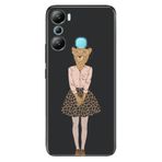 Senada Infinix Hot 20İ İle Uyumlu Kılıf Silikon Desenli Resimli Uv Kapak Kolejli Leopar