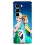 Senada Infinix Hot 50 4G ile Uyumlu Kılıf Kamera Korumalı Silikon Desenli ElsaAnnaOlaf