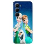 Senada Infinix Hot 60 (X6726) ile Uyumlu Kılıf Tema Trendy Silikon Baskılı ElsaAnnaOlaf