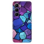 Senada Infinix Hot 60i 5G 6.75 inc ile Uyumlu Kılıf Dekoratif Silikon Baskılı Kapak 4D Küpler