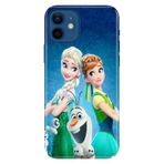 Senada iPhone 12 ile Uyumlu Kılıf Resimli Desenli Silikon ElsaAnnaOlaf