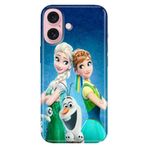 Senada iPhone 16 Plus ile Uyumlu Kılıf Desenli Baskılı Silikon ElsaAnnaOlaf