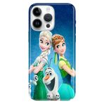 Senada iPhone 16 Pro ile Uyumlu Kılıf Şeffaf Üzeri Resimli Silikon ElsaAnnaOlaf