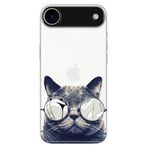 Senada iPhone 17 Air Kamera Korumalı ile Uyumlu Kılıf Dekoratif Silikon Baskılı Kapak Cix Kedi