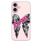 Senada iPhone 17 Camera Productor ile Uyumlu Kılıf Dekoratif Silikon Baskılı Kapak Cute Kurdele