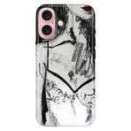 Senada iPhone 17 Camera Productor ile Uyumlu Kılıf Dekoratif Silikon Baskılı Kapak Kara Kalem