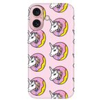 Senada iPhone 17 Camera Productor ile Uyumlu Kılıf Dekoratif Silikon Baskılı Kapak Unicorn Donut