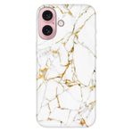 Senada iPhone 17 Camera Productor ile Uyumlu Kılıf Desenli Silikon Baskılı Kapak Sarı Beyaz Mermer