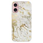 Senada iPhone 17 Camera Productor ile Uyumlu Kılıf Renkli Silikon Baskılı TPU Altın Mermer