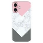 Senada iPhone 17 Camera Productor ile Uyumlu Kılıf Renkli Silikon Baskılı TPU Beyaz Gri Mermer