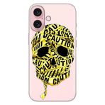 Senada iPhone 17 Camera Productor ile Uyumlu Kılıf Renkli Silikon Baskılı TPU İskelet Caution
