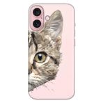 Senada iPhone 17 Camera Productor ile Uyumlu Kılıf Renkli Silikon Baskılı TPU Kedi Prizma