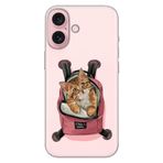 Senada iPhone 17 Camera Productor ile Uyumlu Kılıf Renkli Silikon Baskılı TPU Kedi Tatilde