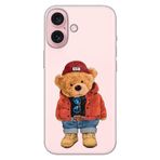 Senada iPhone 17 Camera Productor ile Uyumlu Kılıf Renkli Silikon Baskılı TPU Teddy Bear