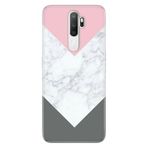 Senada Oppo A5 A9 2020 İle Uyumlu Kılıf Silikon Desenli Tam Koruma Resimli Kapak Beyaz Gri Mermer