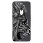 Senada Oppo A5 A9 2020 İle Uyumlu Kılıf Silikon Desenli Tam Koruma Resimli Kapak Kara Aslan