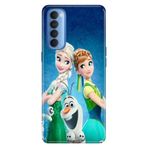 Senada Oppo Reno 4 Pro ile Uyumlu Kılıf Resimli Desenli Silikon ElsaAnnaOlaf