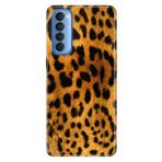 Senada Oppo Reno 4 Pro İle Uyumlu Kılıf Silikon Desenli Tam Koruma Resimli Kapak Leopar Kürk