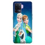 Senada Oppo Reno 5 Lite ile Uyumlu Kılıf Resimli Desenli Silikon ElsaAnnaOlaf