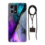 Senada Oppo Reno 7 4G ile Uyumlu Kılıf Altın Tozu Silikon İpli Boyun Askı Aparatı