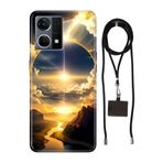 Senada Oppo Reno 7 4G ile Uyumlu Kılıf Güneşin Dansı Silikon İpli Boyun Askı Aparatı