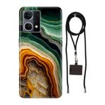 Senada Oppo Reno 7 4G ile Uyumlu Kılıf Holly Ametist Silikon İpli Boyun Askı Aparatı