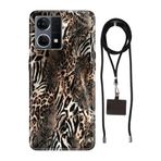Senada Oppo Reno 7 4G ile Uyumlu Kılıf Leopar Sanat Silikon İpli Boyun Askı Aparatı