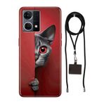 Senada Oppo Reno 7 4G ile Uyumlu Kılıf Red Cat Silikon İpli Boyun Askı Aparatı