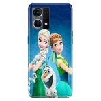 Senada Oppo Reno 7 4G ile Uyumlu Kılıf Resimli Desenli Silikon ElsaAnnaOlaf