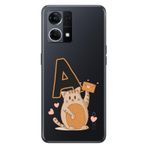 Senada Oppo Reno 7 4G ile Uyumlu Kılıf Resimli Desenli Silikon Kedili A Harfi