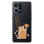Senada Oppo Reno 7 4G ile Uyumlu Kılıf Resimli Desenli Silikon Kedili I Harfi