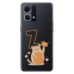 Senada Oppo Reno 7 4G ile Uyumlu Kılıf Resimli Desenli Silikon Kedili Z Harfi