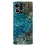 Senada Oppo Reno 7 4G İle Uyumlu Kılıf Silikon Desenli Tam Koruma Resimli Kapak Mavi Mermer