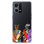 Senada Oppo Reno 7 4G İle Uyumlu Kılıf Silikon Desenli Tam Koruma Resimli Kapak Zebra Kaplan Retro