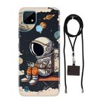 Senada Realme C21 ile Uyumlu Kılıf Astro Desenli Silikon İpli Boyun Askı Aparatı