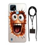 Senada Realme C21 ile Uyumlu Kılıf Funny Desenli Silikon İpli Boyun Askı Aparatı