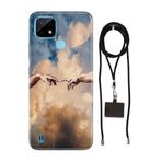 Senada Realme C21 ile Uyumlu Kılıf Goddess Desenli Silikon İpli Boyun Askı Aparatı