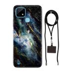 Senada Realme C21 ile Uyumlu Kılıf Karanlık Desenli Silikon İpli Boyun Askı Aparatı