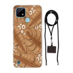 Senada Realme C21 ile Uyumlu Kılıf Olive Garden Desenli Silikon İpli Boyun Askı Aparatı