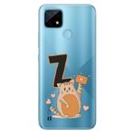 Senada Realme C21 ile Uyumlu Kılıf Resimli Desenli Silikon Kedili Z Harfi