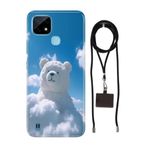 Senada Realme C21 ile Uyumlu Kılıf Teddy Cloud Desenli Silikon İpli Boyun Askı Aparatı