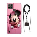 Senada Realme C21Y C25Y ile Uyumlu Kılıf 05Mickey/74111 Desenli Silikon İpli Boyun Askı Aparatı