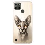 Senada Realme C21Y C25Y İle Uyumlu Kılıf Desenli Baskılı Silikon Sfenks Kedi