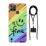 Senada Realme C21Y C25Y ile Uyumlu Kılıf Fine Desenli Silikon İpli Boyun Askı Aparatı