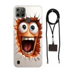 Senada Realme C21Y C25Y ile Uyumlu Kılıf Funny Desenli Silikon İpli Boyun Askı Aparatı