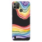 Senada Realme C21Y C25Y ile Uyumlu Kılıf Resimli Desenli Silikon Rainbow Ametist